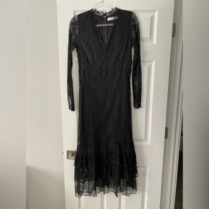 Rachel Parcell Black Lace Long Sleeve Dress